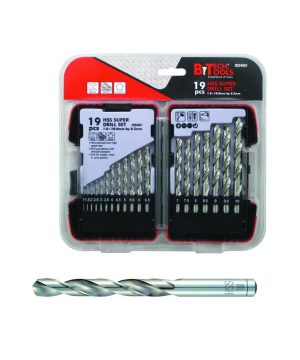 סט מקדחי PRO M2 HSS מידות 1-10 מ"מ (כל 0.5) - 19 יח' B.tech 0504061