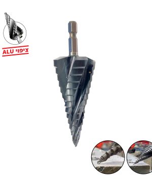 מקדח מדורג HSS M2 SUPER PRO דגם 919 קוד מוצר 0504919 – טווח קידוח 4-30 מ״מ, 4 כנפיים, חיבור HEX 1/4, מתאים למתכת, נירוסטה, עץ ופלסטיק