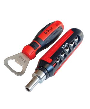 מברג רצ'ט 16 חלקים עם פותחן B.Tech – תצוגת שקעים