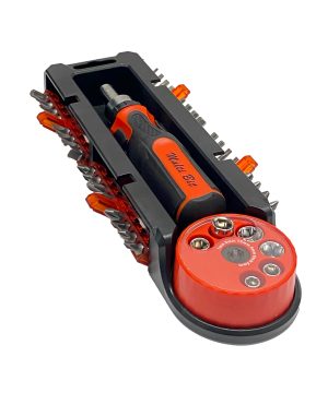 סט מברג רצ'ט פונקציונלי 39 יחידות עם בוקסות וביטים – B.Tech