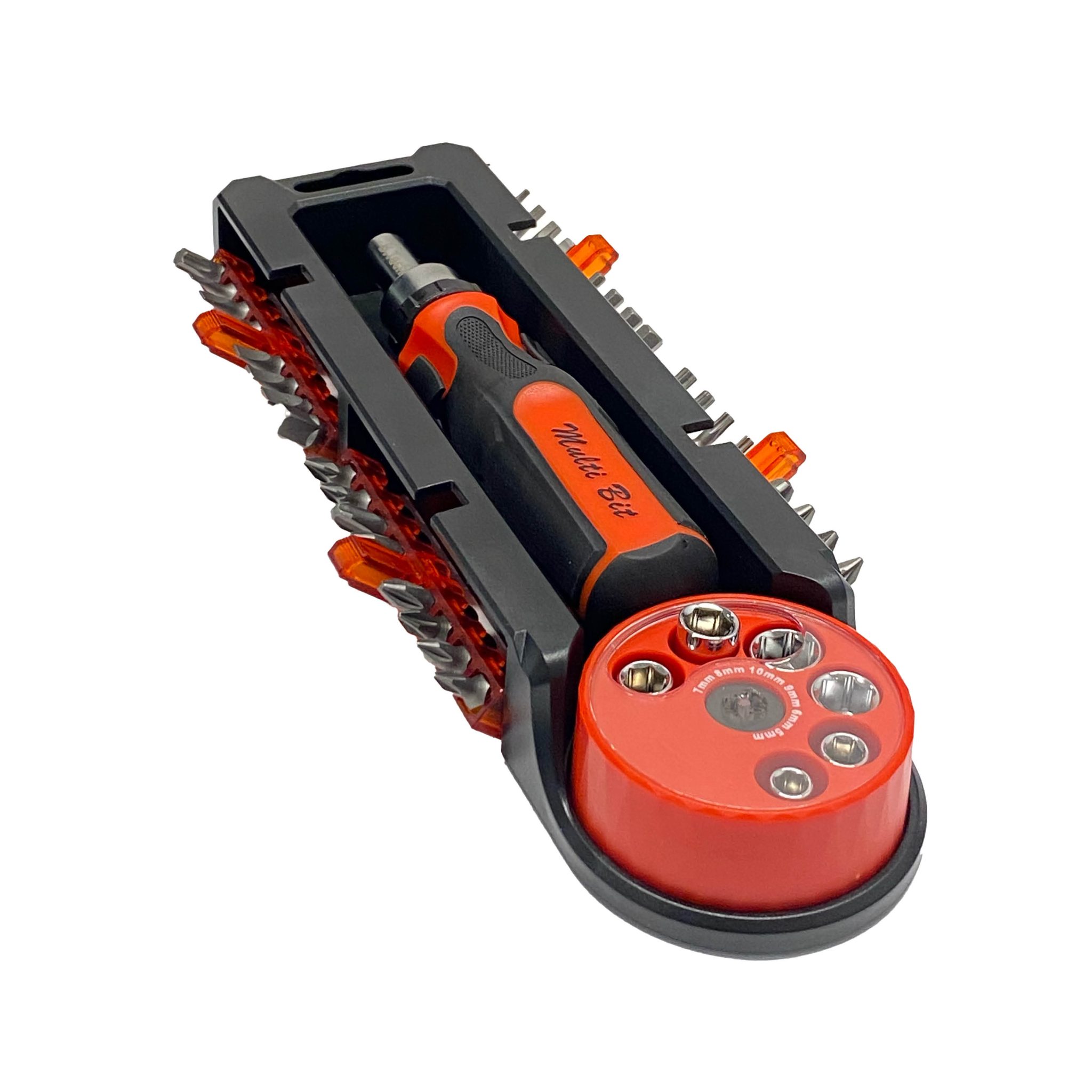 סט מברג רצ'ט פונקציונלי 39 יחידות עם בוקסות וביטים – B.Tech