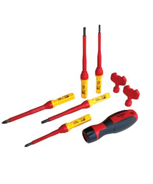 סט מברגים VDE 8 חלקים B.Tech – ידית ו־5 להבים מבודדים + מפתחות ארון