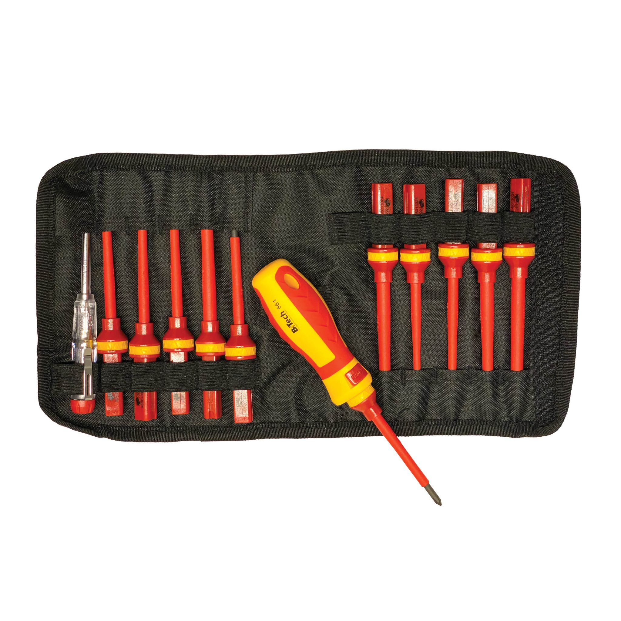 סט מברגים VDE 13 חלקים B.Tech בנרתיק פתוח – להבים מבודדים וידית