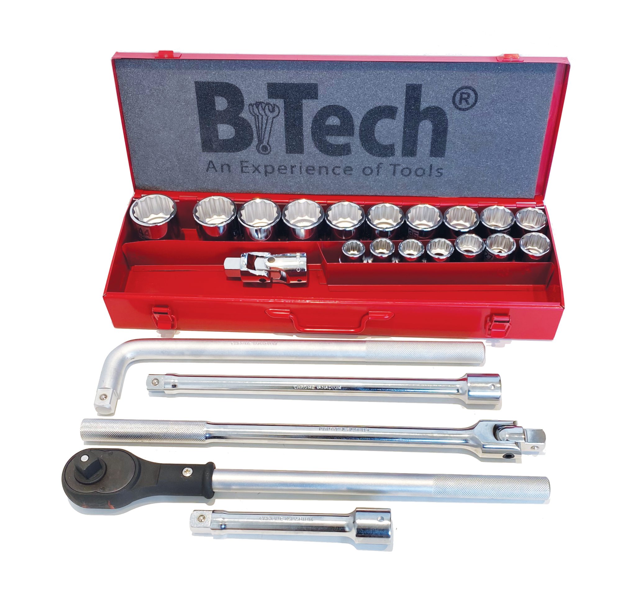 סט בוקסות 24 חלקים 3/4 אינץ' B.Tech לשימוש מקצועי כבד