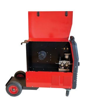 תמונת מוצר נוספת 3 של רתכת MIG/MAG Pulse TYPE 355 – תלת פאזית 350AH מבית B.Tech — רתכת תלת-פאזית אדומה על עגלה עם שני צגים אדומים מבית B.Tech בקטגוריית ריתוך וחיתוך אינוורטר. מק