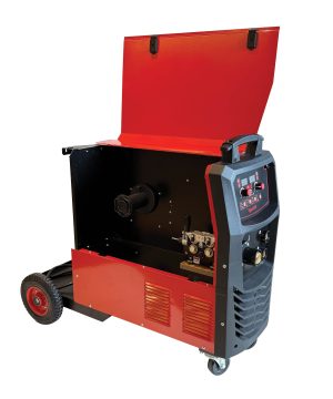 תמונת מוצר נוספת 4 של רתכת MIG/MAG Pulse TYPE 355 – תלת פאזית 350AH מבית B.Tech — רתכת תלת-פאזית אדומה על עגלה עם שני צגים אדומים מבית B.Tech בקטגוריית ריתוך וחיתוך אינוורטר. מק