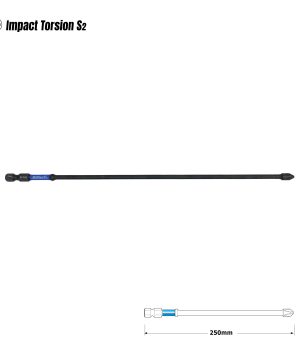תמונת מוצר נוספת 3 של ביטים פיליפס מגנטיים B.Tech S2 Impact Torsion — 3 ביטים שחורים פיליפס S2 עם טבעת כחולה מבית B.Tech בקטגוריית ביטים. מק