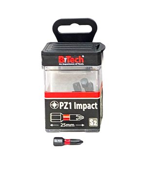 אריזה מקורית של ביטים פוזידרייב מגנטיים B.Tech S2 Impact Torsion — 3 ביטים שחורים פוזידרייב S2 עם טבעת אדומה מבית B.Tech בקטגוריית ביטים. מק