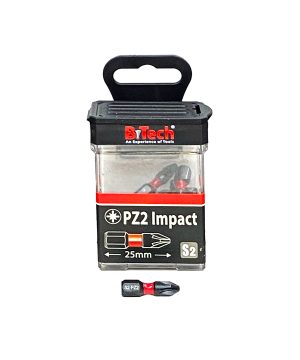 אריזה מקורית של ביטים פוזידרייב מגנטיים B.Tech S2 Impact Torsion — 3 ביטים שחורים פוזידרייב S2 עם טבעת אדומה מבית B.Tech בקטגוריית ביטים. מק