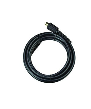צינור מים שחור 5 מטר למכונת שטיפה של B.Tech במבט עליון — סליל צינור שחור עגול באורך 5 מטר עם מחבר הברגה כסוף בקצה אחד וזיין חיזוק שחור גמיש. אטם איכותי עמיד בלחץ עבודה גבוה. מתאים לחיבור בין ברז המים למכונת שטיפה. מק"ט 0503003.