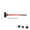 פטיש הריסה Carbon Super HD כבד 8-18LB של B.Tech במבט צד — פטיש הריסה כבד מקצועי עם ראש פלדה שחורה מחושלת מסומן CARBON, ידית קרבון אדומה-שחורה ארוכה במיוחד דו-קומפוננטית לאחיזה דו-ידית. שרוול הגנה PU מחוזק על הידית, חומר אקזוטי בלתי שביר. מתאים להריסת קירות בנייה, סלעים ומבני בטון בעבודות שיפוץ כבדות.
