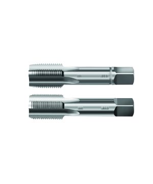 בורג מחרוז DIN5157 BSP HSS Cobalt של B.Tech במבט צד — בורג מחרוז יחיד בפלדה מהירה עם תוספת קובלט, צורה גלילית עם הברגה BSP צינורית במחצית הקדמית וחלל אחיזה משושה לסיבוב במחזיק. מתאים לחיתוך הברגות פנימיות BSP צינוריות בתקן DIN 5157 בעבודות אינסטלציה ומסגרות.