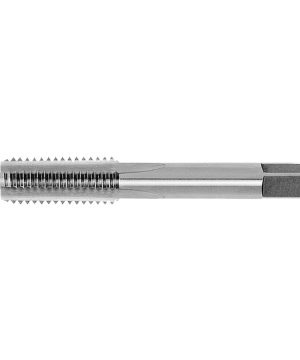 סט שני בורגי מחרוז NPT DIN374 HSS Cobalt של B.Tech במבט עליון — שני ברגי מחרוז 6 3/8" זהים מסדר חיתוך בפלדה מהירה עם תוספת קובלט, צורה גלילית עם הברגה NPT צינורית אמריקאית במחצית הקדמית וחלל אחיזה משושה לסיבוב במחזיק. מתאים לחיתוך הברגות פנימיות NPT צינוריות בתקן DIN 374.