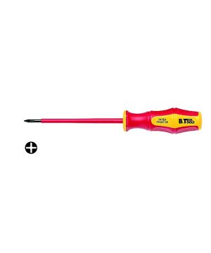 מברג פיליפס דו קומפוננטי 1000V תקן VDE מבית B.Tech — מברג פיליפס מגנטי VDE 1000V דו-קומפוננטי – B. מק"ט 0502277.