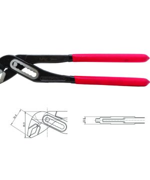 פלייר ארנב מבודד 1000V VDE של B.Tech — לסתות מסוננות לאחיזה משתנה, מנגנון Joint נעילה אנטי-החלקה, ושכבה כפולה אדומה-צהובה של בידוד דיאלקטרי לפי תקן IEC 60900. שרטוטים טכניים בתחתית מציגים מידות 31.6/49.8 ו-13.6 מ"מ. מתאים לחשמלאים תחת מתח עד 1000V. מק"ט 0500245.