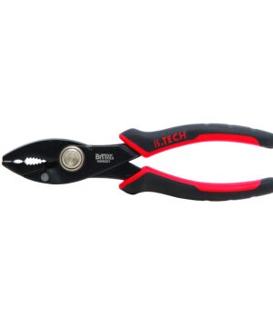 פלייר משולב פלדה של B.Tech עם תווית B.TECH 0500251 — לסתות שטוחות עם חיתוך משולב מאחורי הציר, גוף פלדה שחור-מבריק וידיות דו-קומפוננטיות אדומות-שחורות ארגונומיות. מק"ט 0500251.