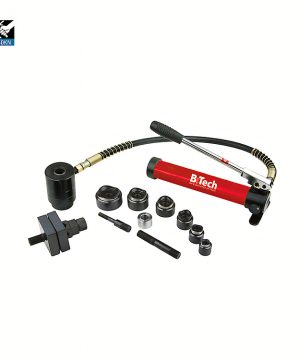 סט בורגי הברגה NPT של B.Tech 6 3/8 — שני בורגי הברגה פלדה כסוף-מבריק עם חוטים גדולים והאקס מסיבי בקצה האחורי, סימון 6 3/8 ו-4573. מיועדים לחיתוך הברגות גדולות בצינורות אינסטלציה. מק"ט 0501233.