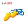 אטמי אוזניים עם כבל קשיח SNR 32dB של B.Tech במבט תלת-ממדי — זוג אטמי קצף בצורת פעמון בצבע צהוב עז מחוברים בכבל קשיח גמיש בצבע כחול, נוחות מירבית SNR 32dB. מתאימים לעבודה בתעשייה רעשנית עם אפשרות נשיאת האטמים סביב הצוואר. סימוני INSERT/HOLD/ROLL. מק"ט 0503113.