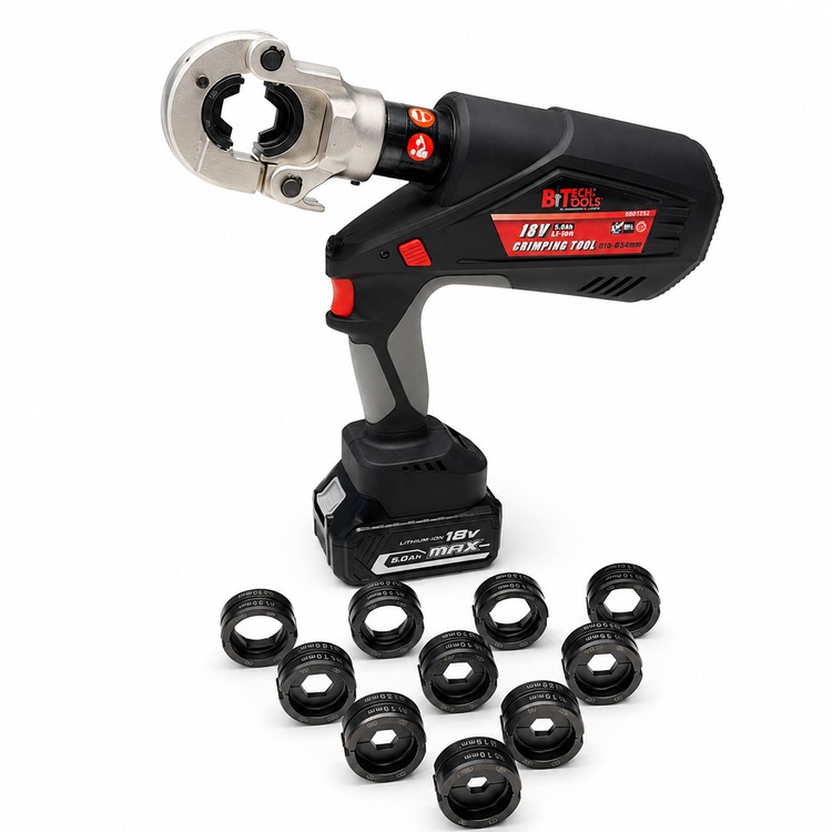לוחץ נעלי כבל נטען 18V DIN ליתיום — B.Tech מק"ט 0501252