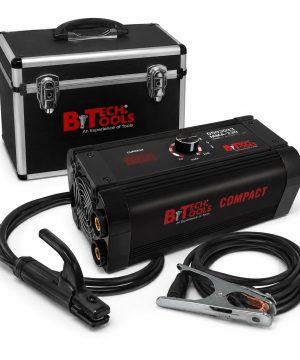 רתכת אינוורטר 230A קומפקטית MMA COMPACT כולל מזוודת אלומיניום, מחזיק אלקטרודה ומלחץ מסה — B.Tech 0500303