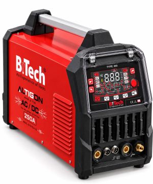רתכת אינוורטר ALTIGON 365 של B.Tech — מבט מלמעלה באלכסון, ידית נשיאה מאלומיניום